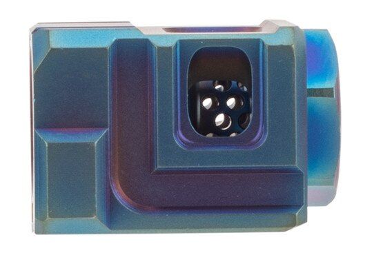 1/2x28 CGS Group Qube 9mm Pistol compensator Violet is stainless steel